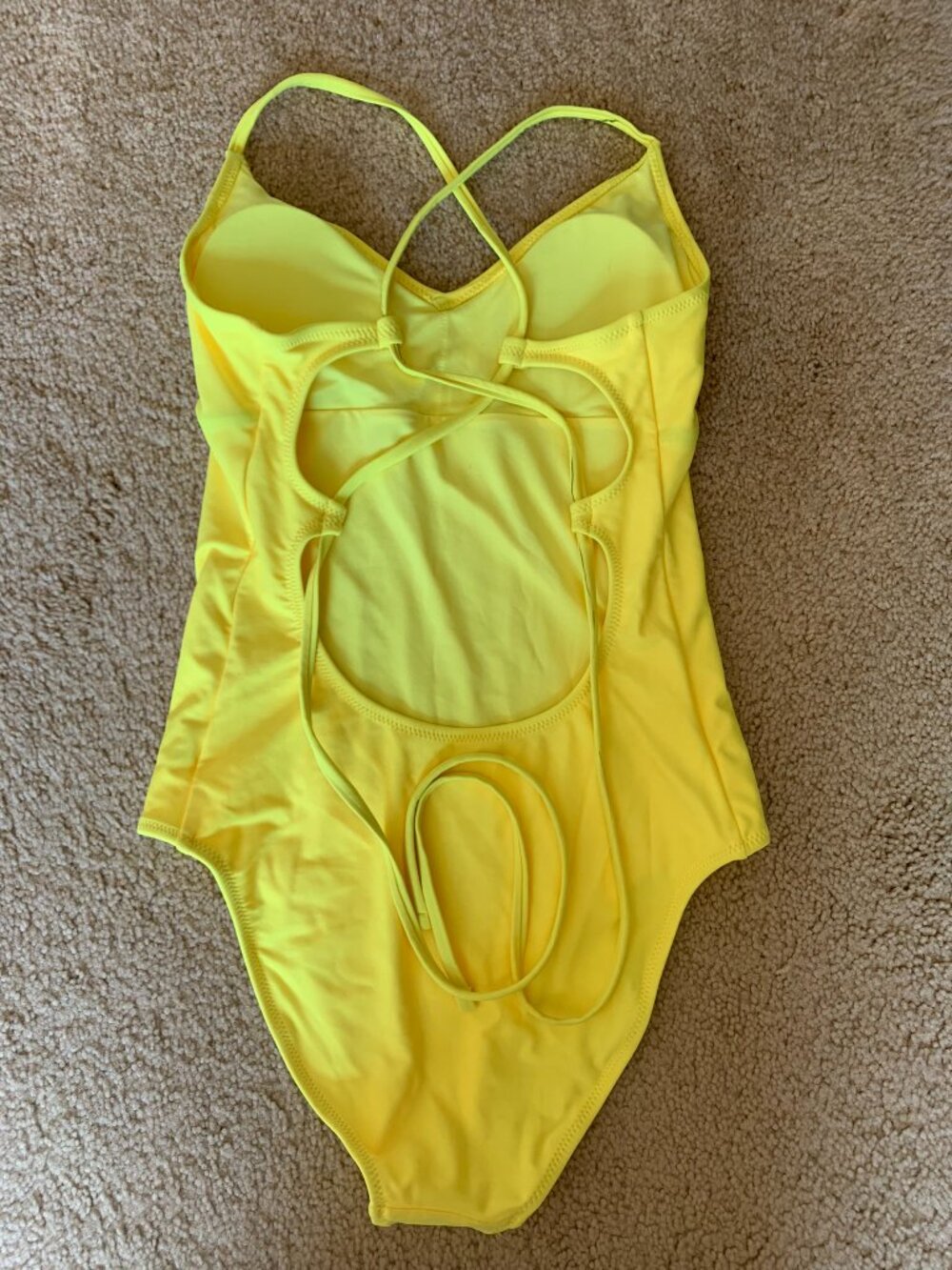 Aerie One-Piece High-Rise Strappy Swimsuit, Yellow, size S NWOT - Picture 2 of 7